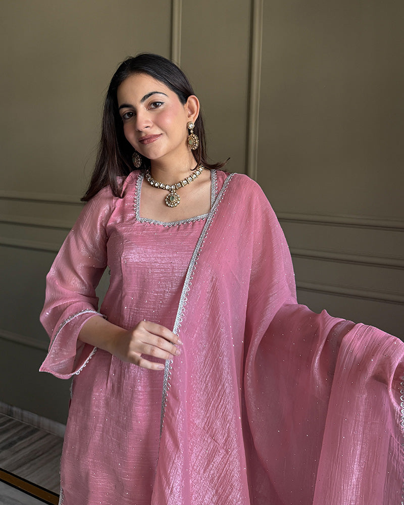 Sophisticated Crunchy Silk Farshi Suit for Women