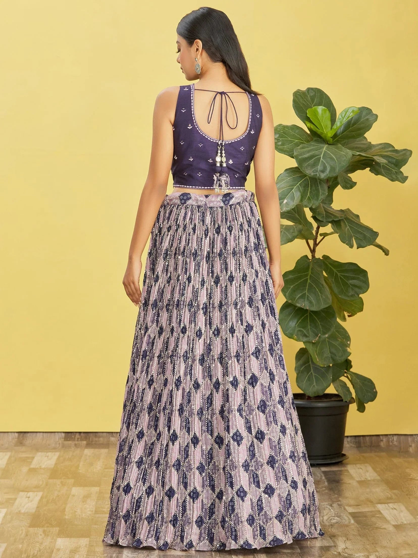 Blue Embroidered Chinon Festival Lehenga Choli Traditional Collection
