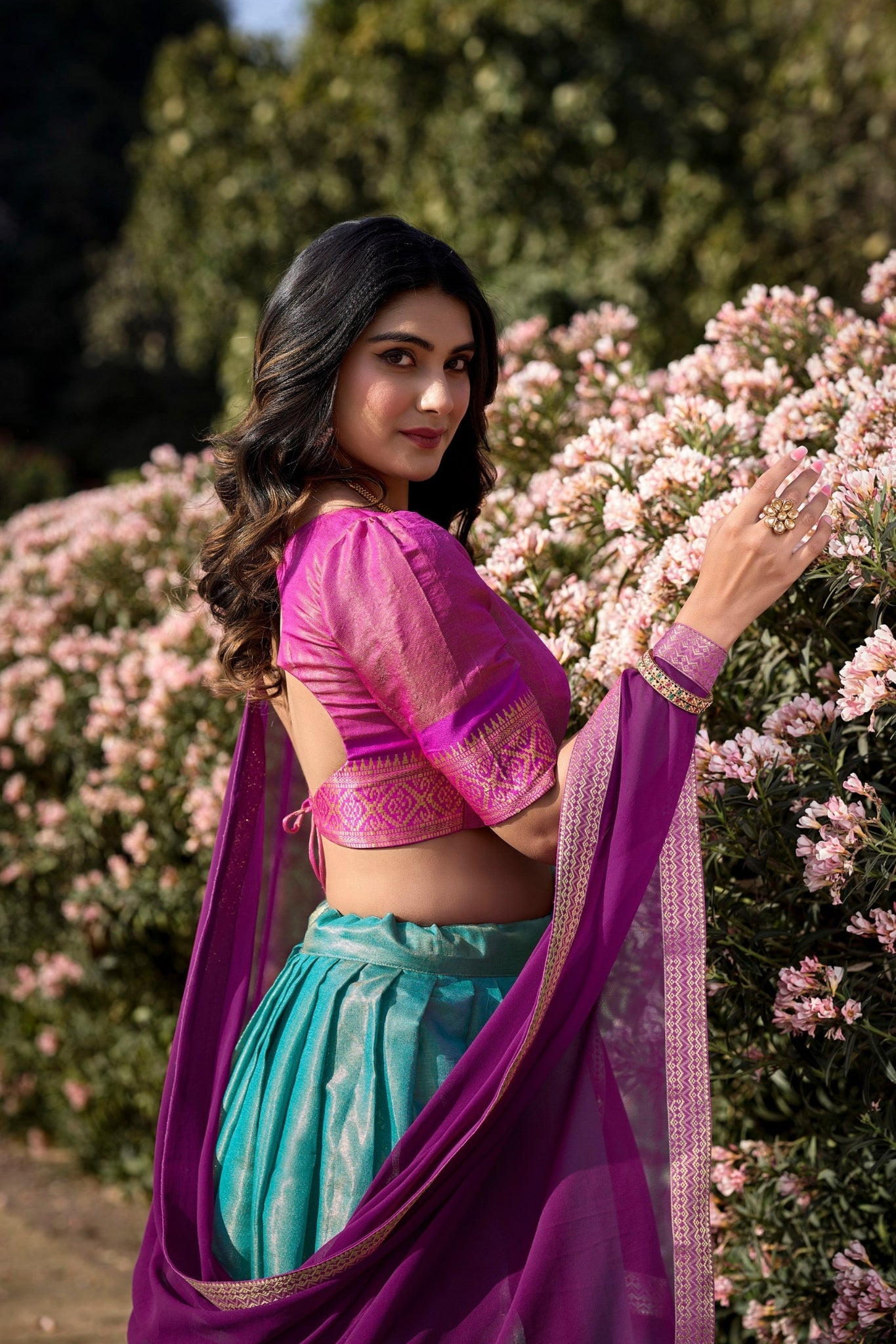 Sky Blue Trending Kanchipuram Silk Designer Lehenga Choli