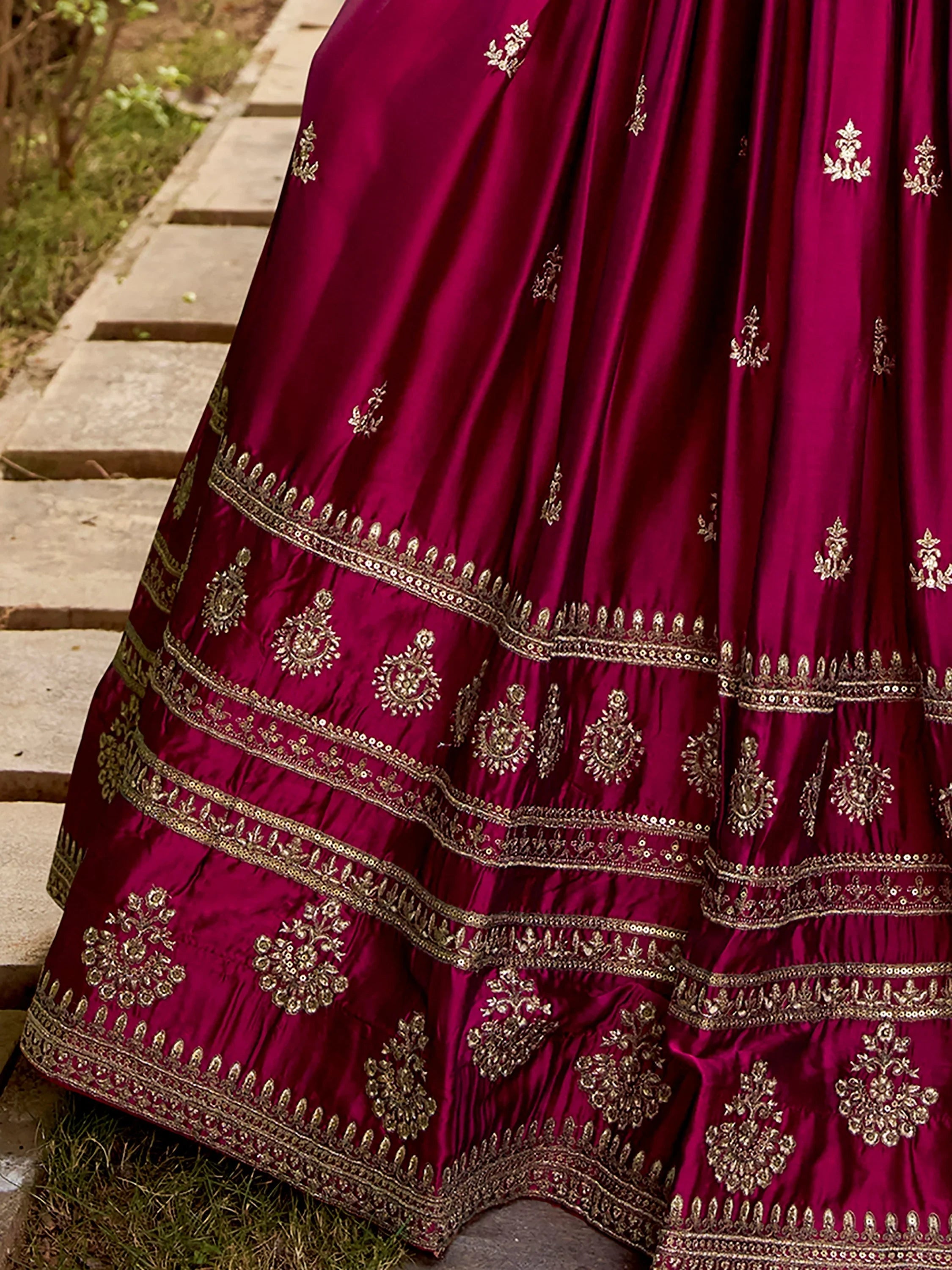 Pink Silk Embroidered Engagement Wear Lehenga Choli for Women