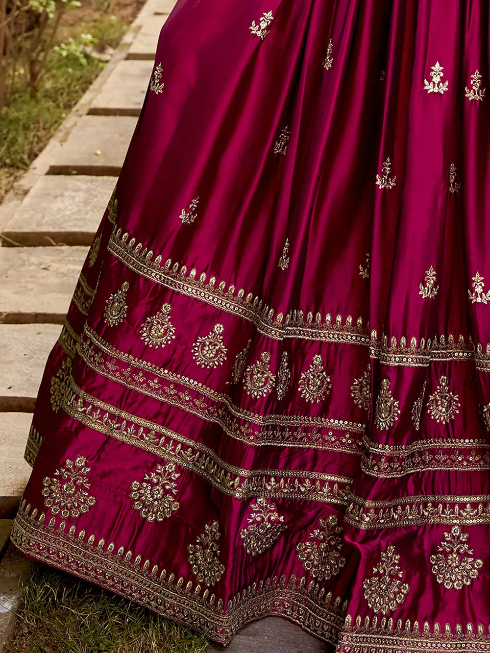 Pink Silk Embroidered Engagement Wear Lehenga Choli for Women