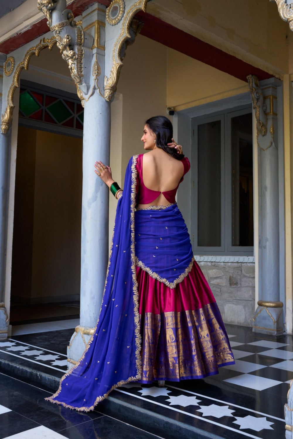 Mustard Tarika Narayan Pattu South Indian Lehenga Set