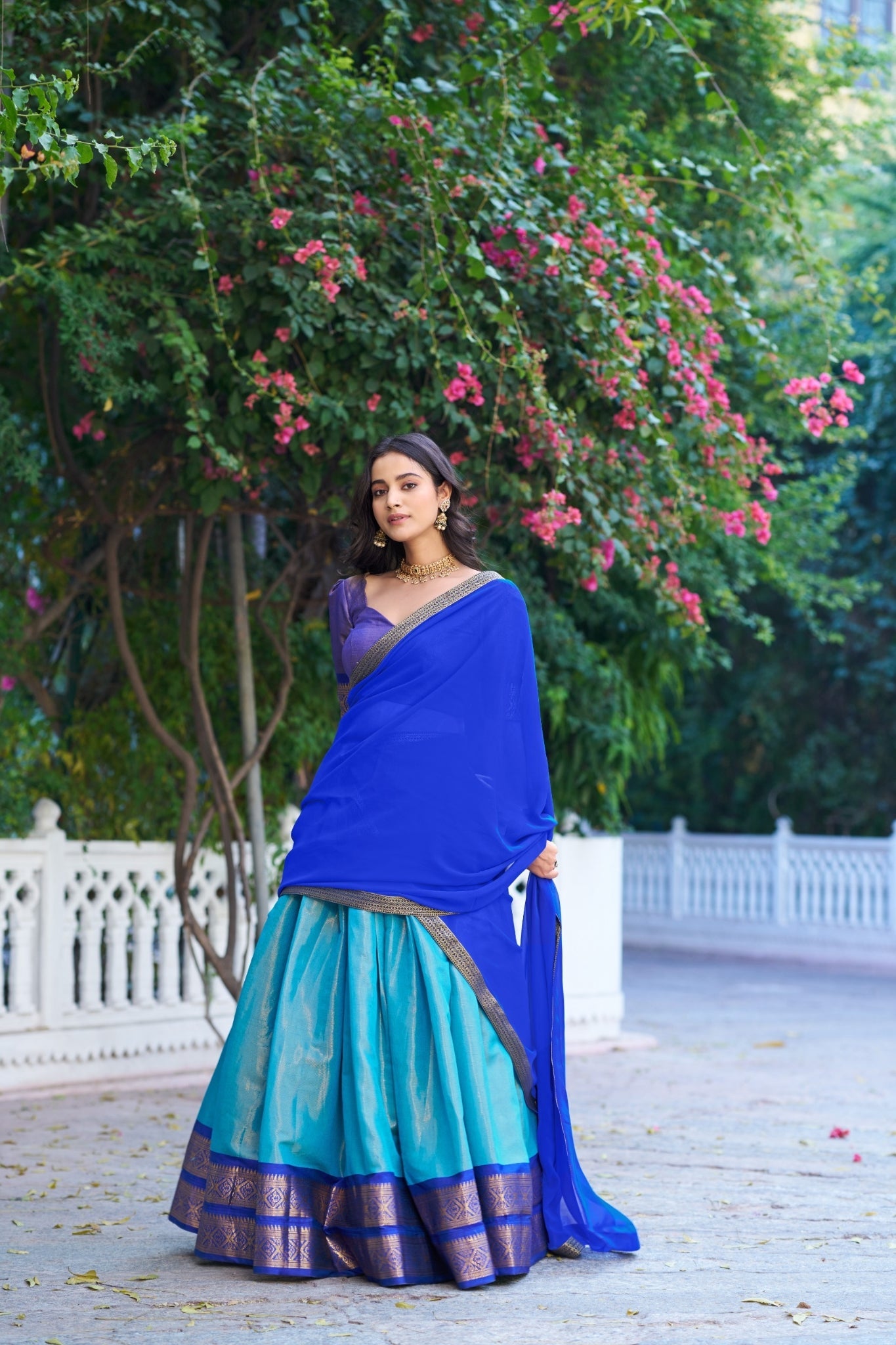 Royal Blue Trending Kanchipuram Silk Designer Lehenga Choli