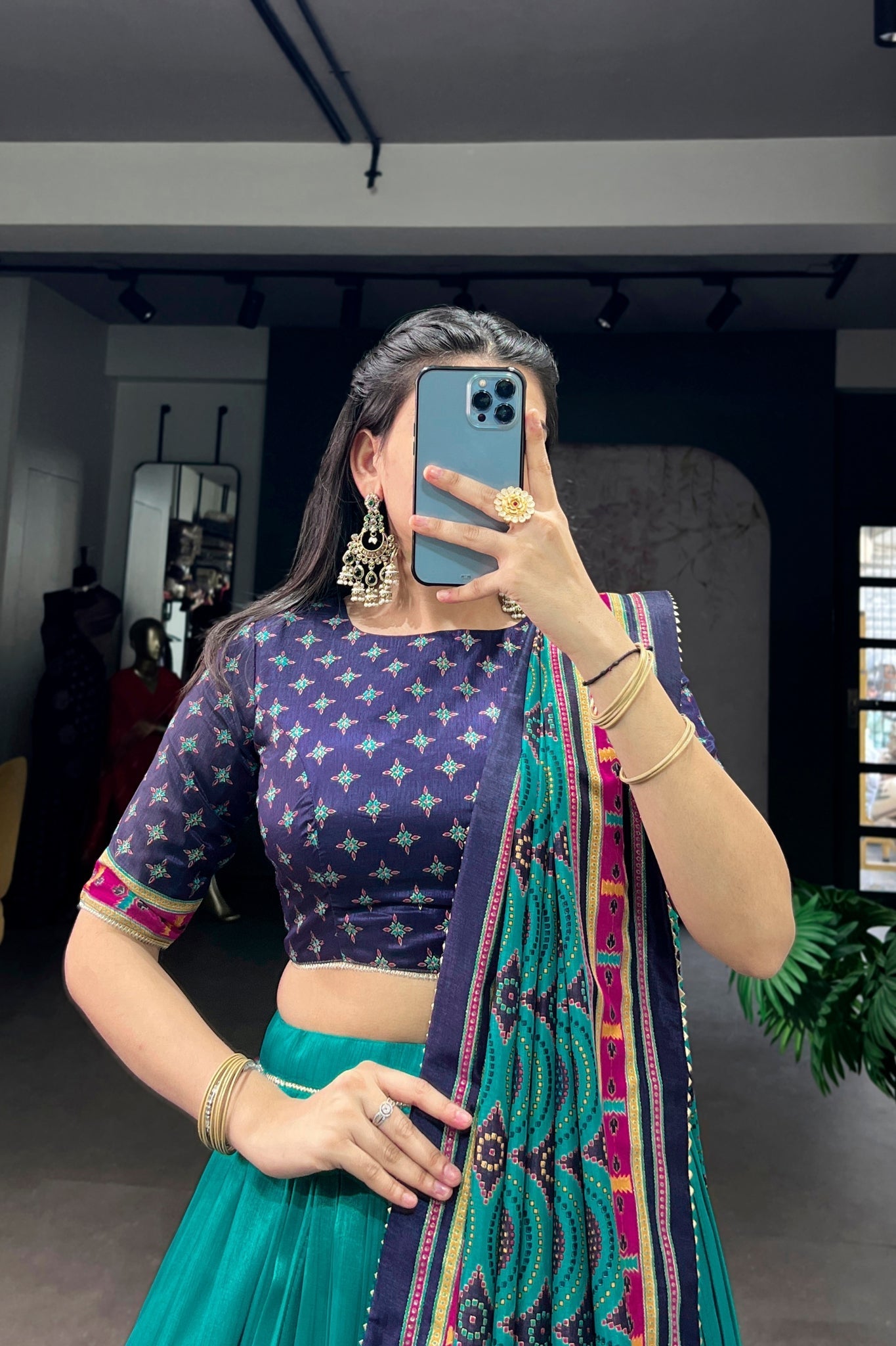 Pink Printed Tasar Silk Festive Lehenga Choli for Women