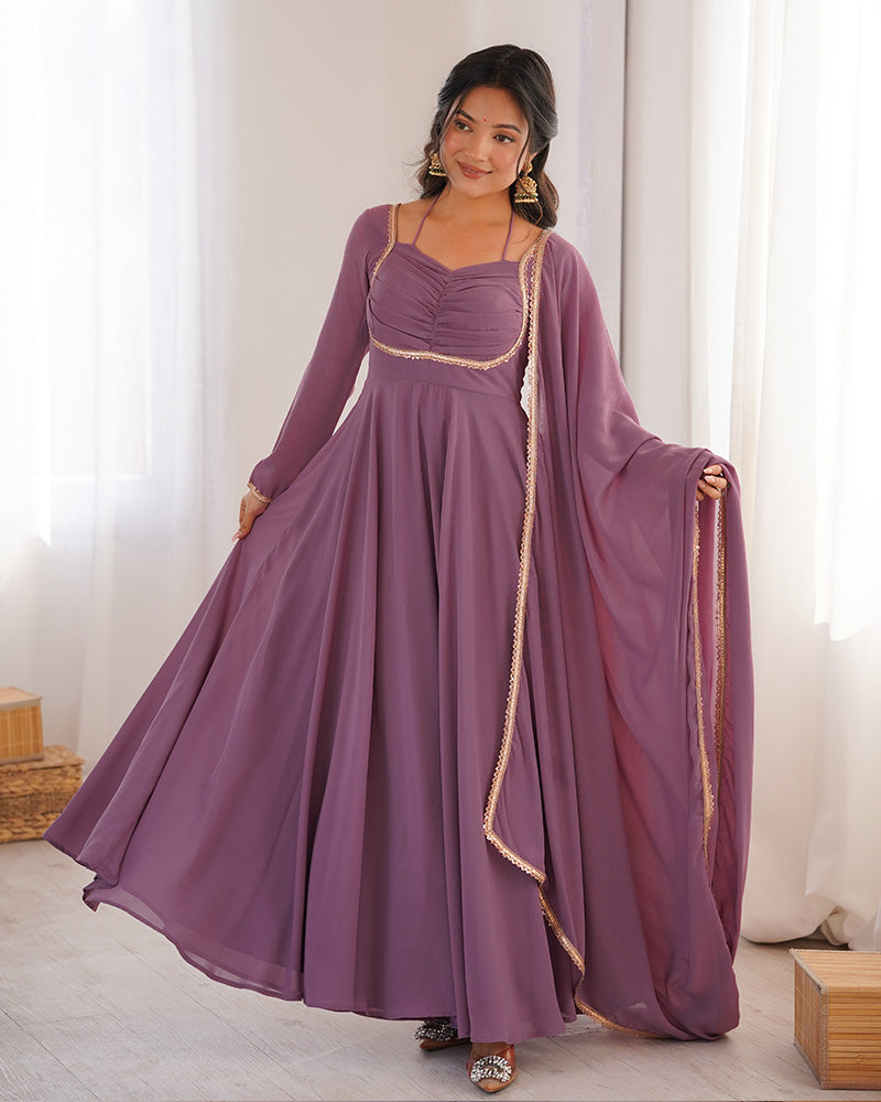 Magnicifent Georgette Anarkali Traditional Indian Gown for Women