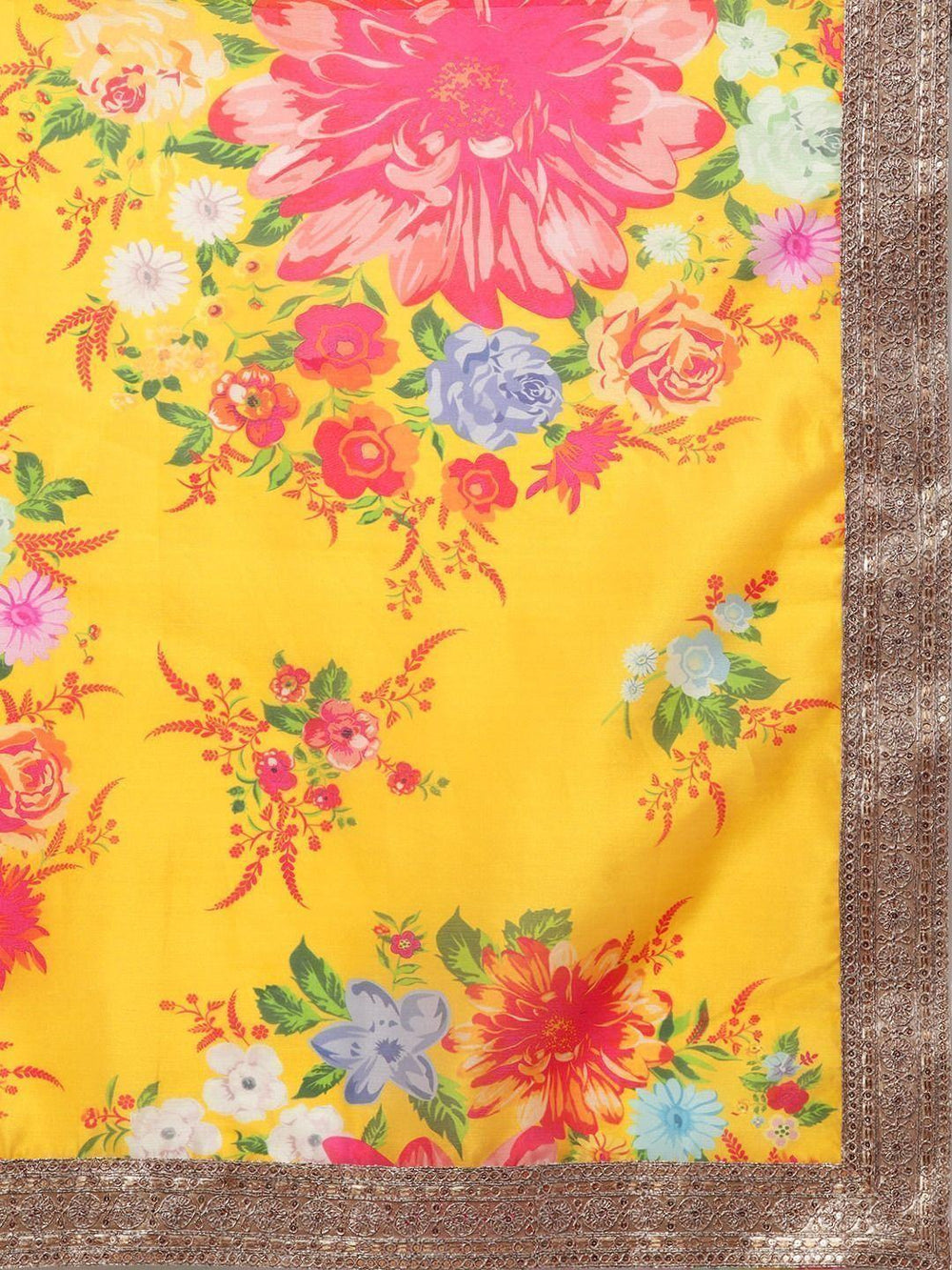 Floral digital printed organza bridal lehenga choli for wedding and engagement occasions