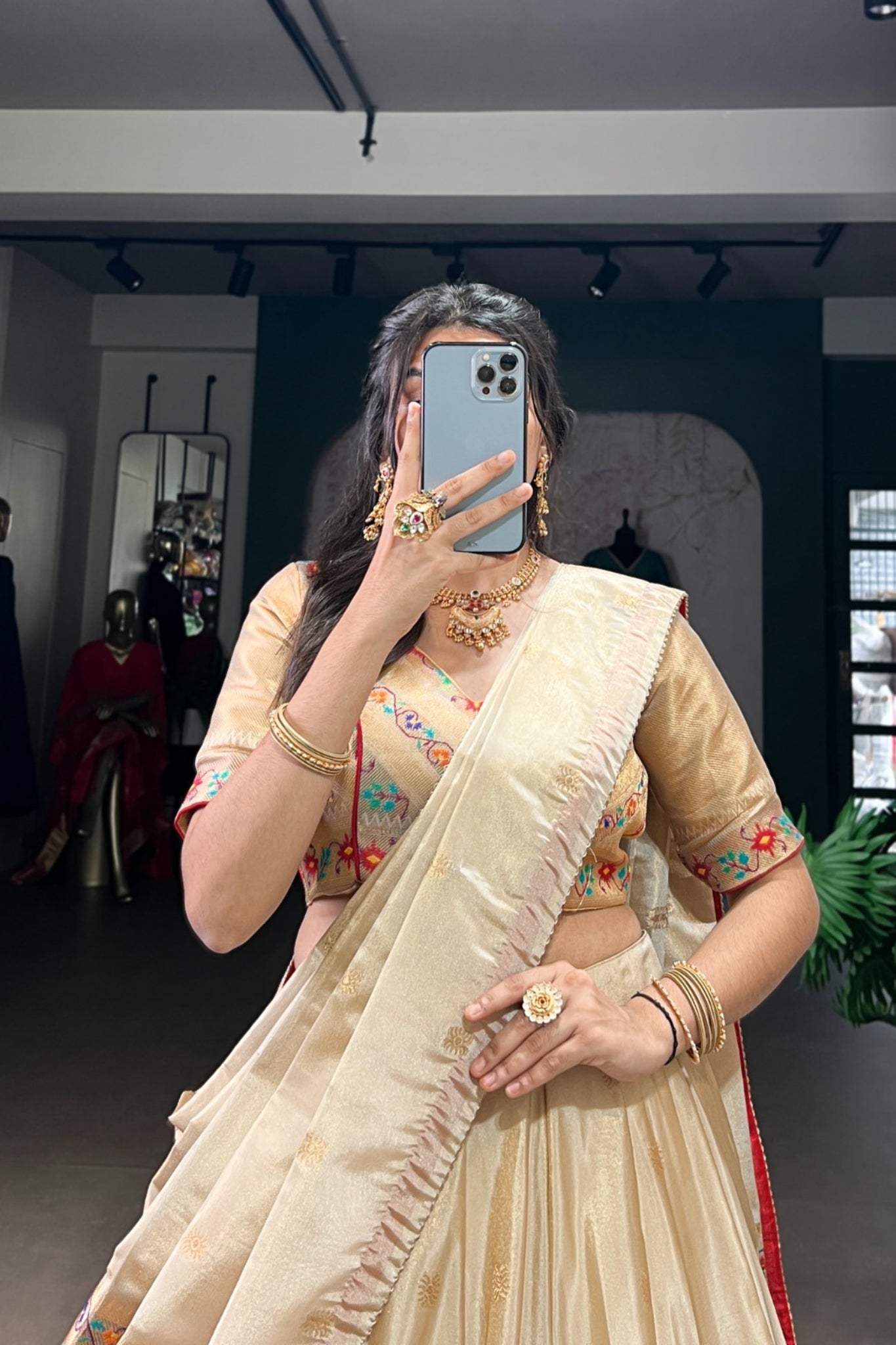 Battel Green Designer Paithani Zari Weaving Shimmer Lehenga Choli With Dupatta