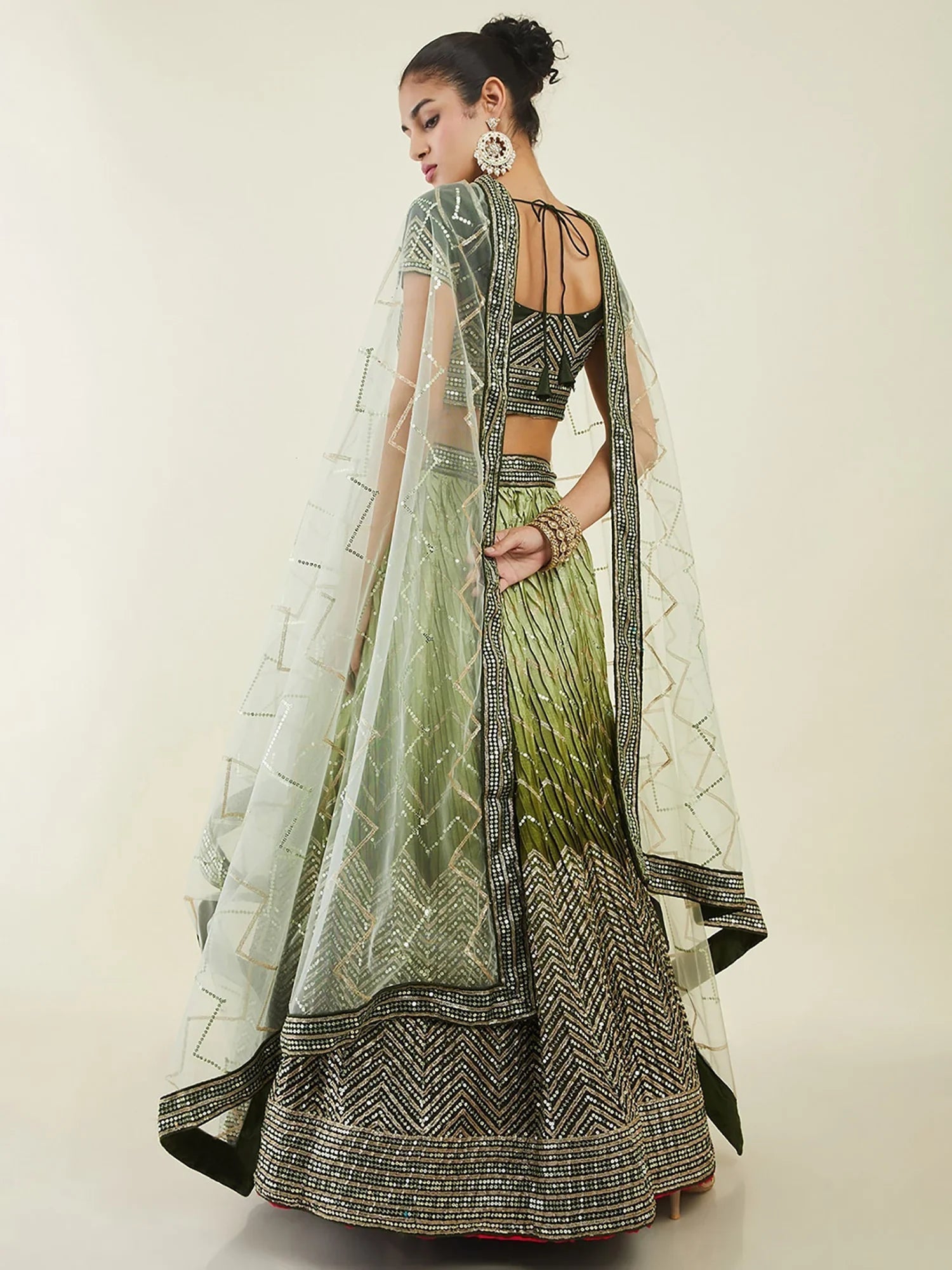 Art silk lehenga choli with sequins embroidery and zari work for wedding and festive wear