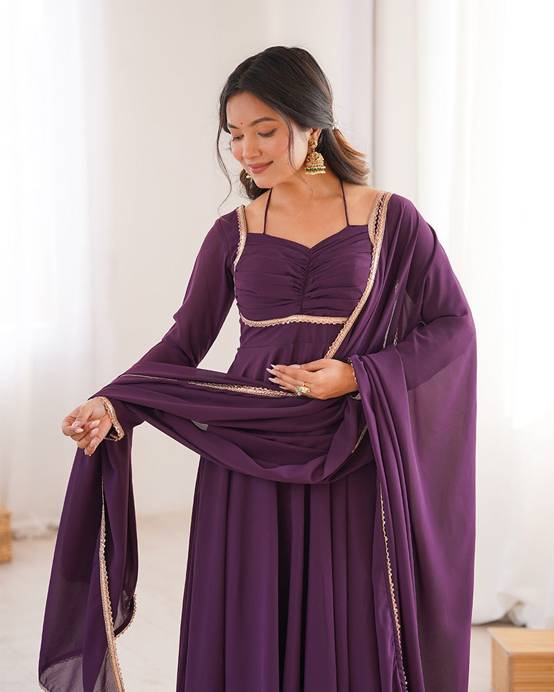 Magnicifent Georgette Anarkali Traditional Indian Gown for Women