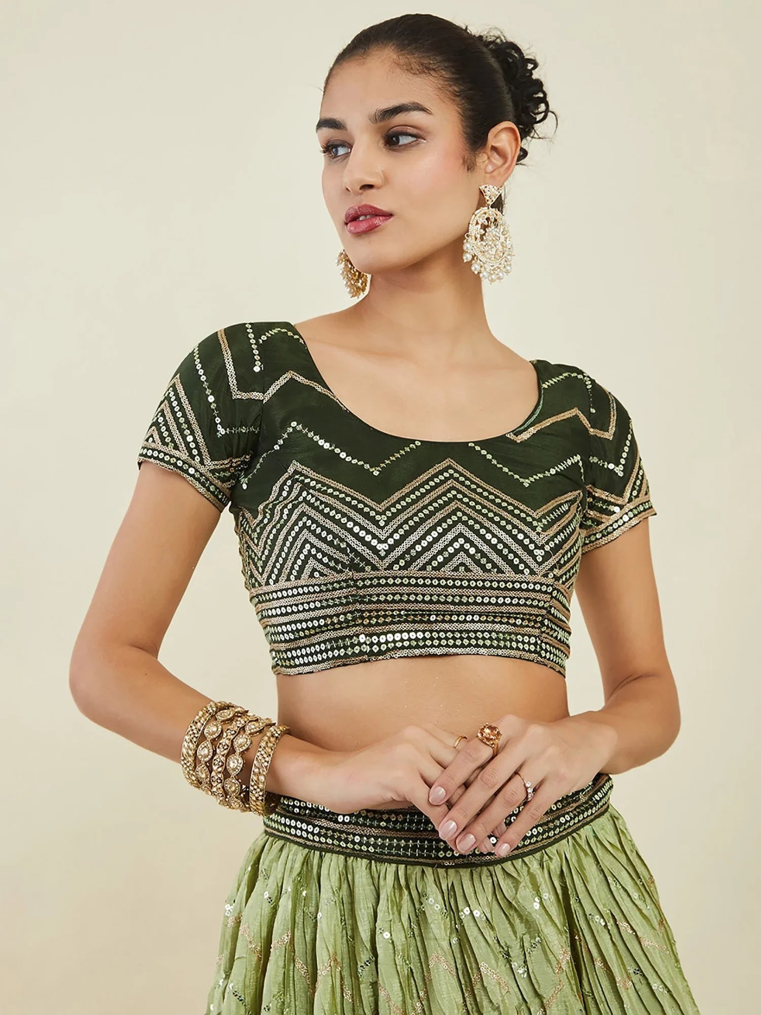 Art silk lehenga choli with sequins embroidery and zari work for wedding and festive wear