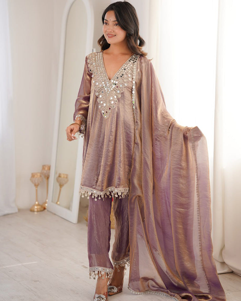 Regal Fendi Silk Embroidered Festive Palazzo Suit for Women