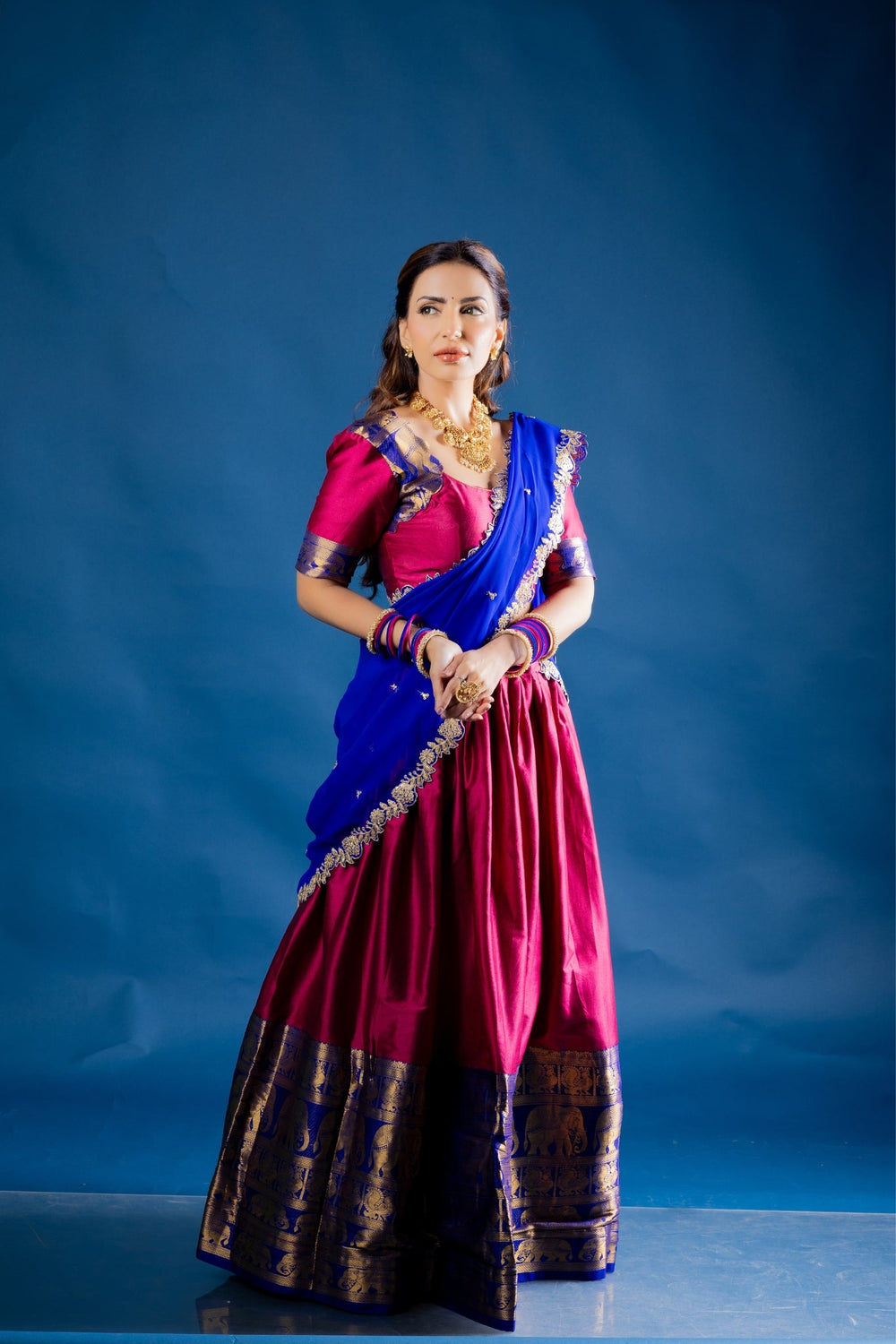 Green Tarika Narayan Pattu South Indian Lehenga Set
