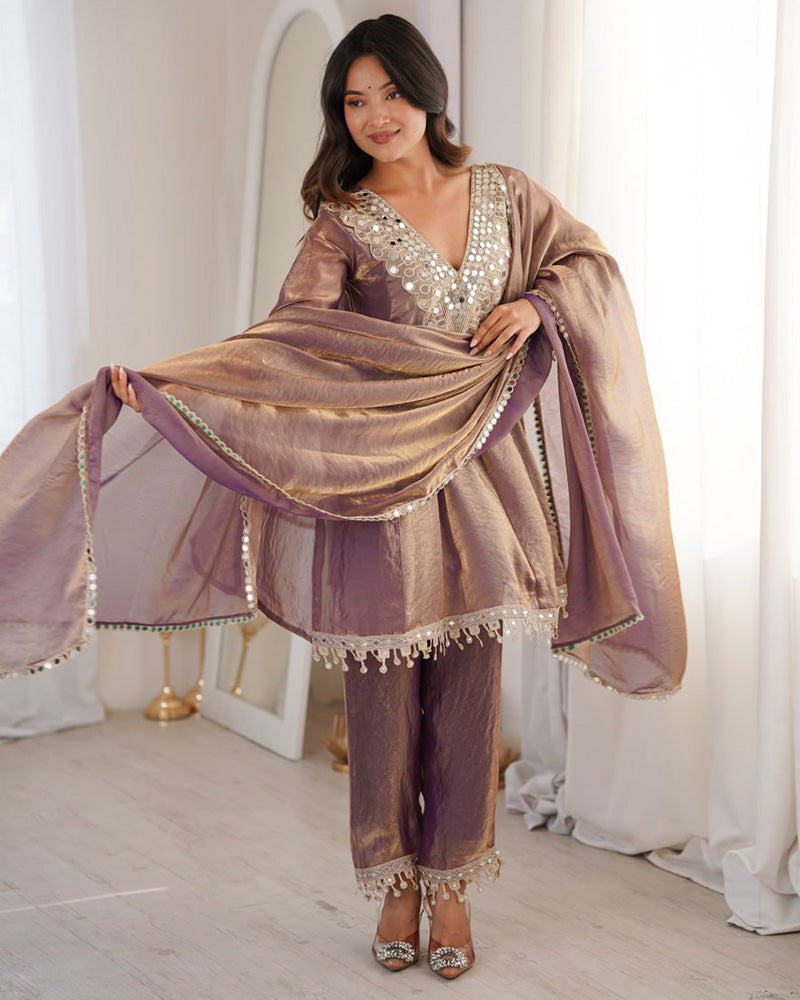 Regal Fendi Silk Embroidered Festive Palazzo Suit for Women