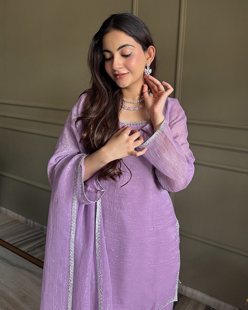 Sophisticated Crunchy Silk Farshi Suit for Women