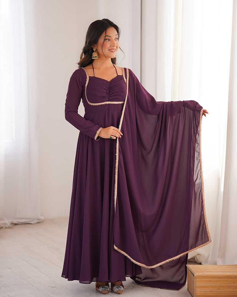 Magnicifent Georgette Anarkali Traditional Indian Gown for Women