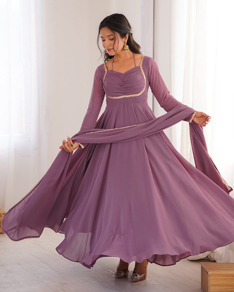 Magnicifent Georgette Anarkali Traditional Indian Gown for Women