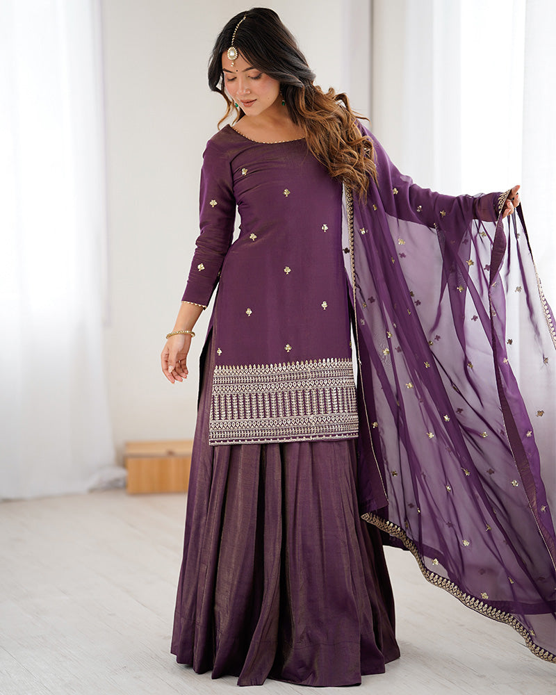 Dusty Mauve Embroidered Wedding Lehenga Choli for Women