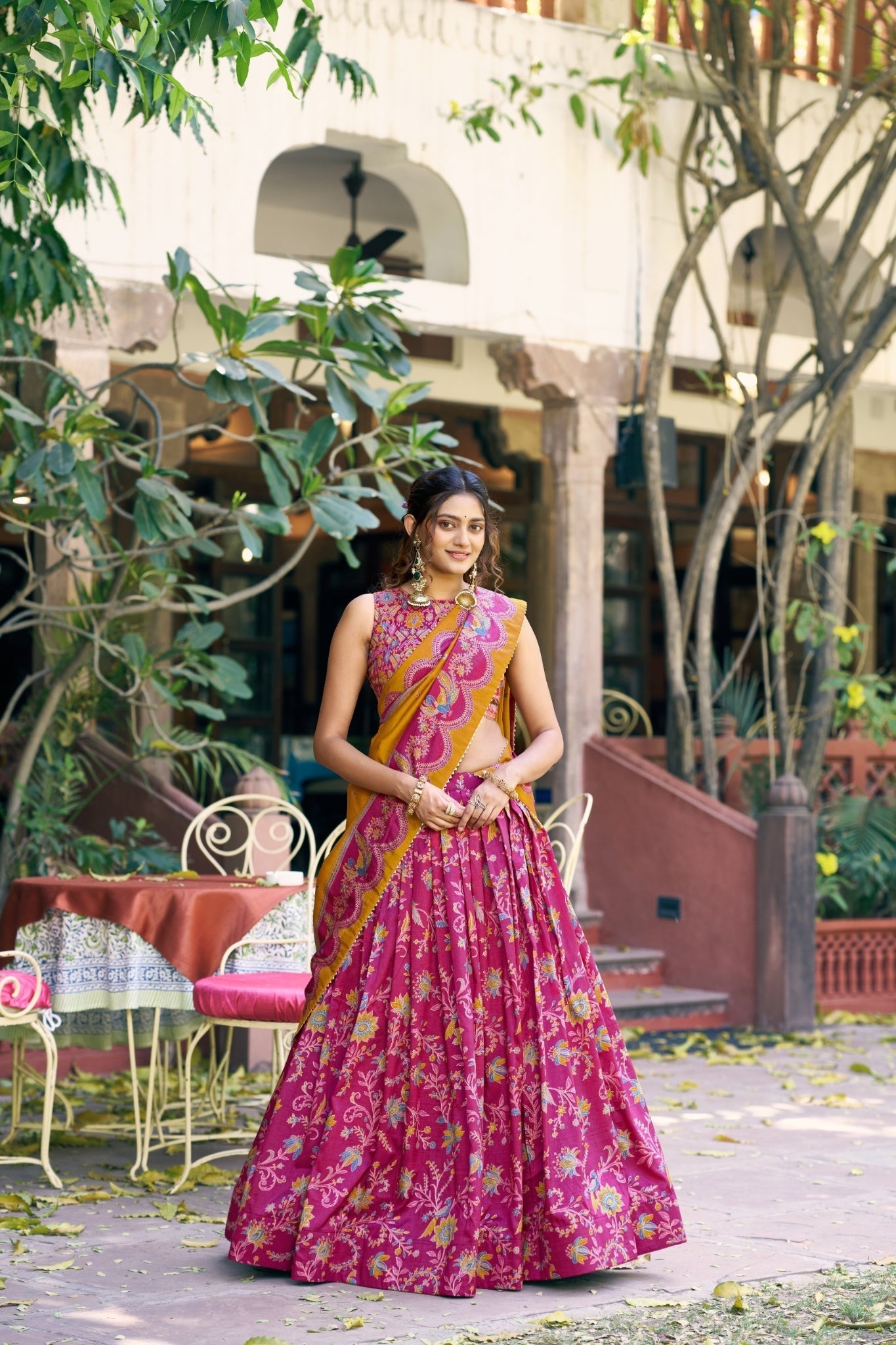 Attractive Tassar Silk Printed Lehenga Choli Set - Zimonza