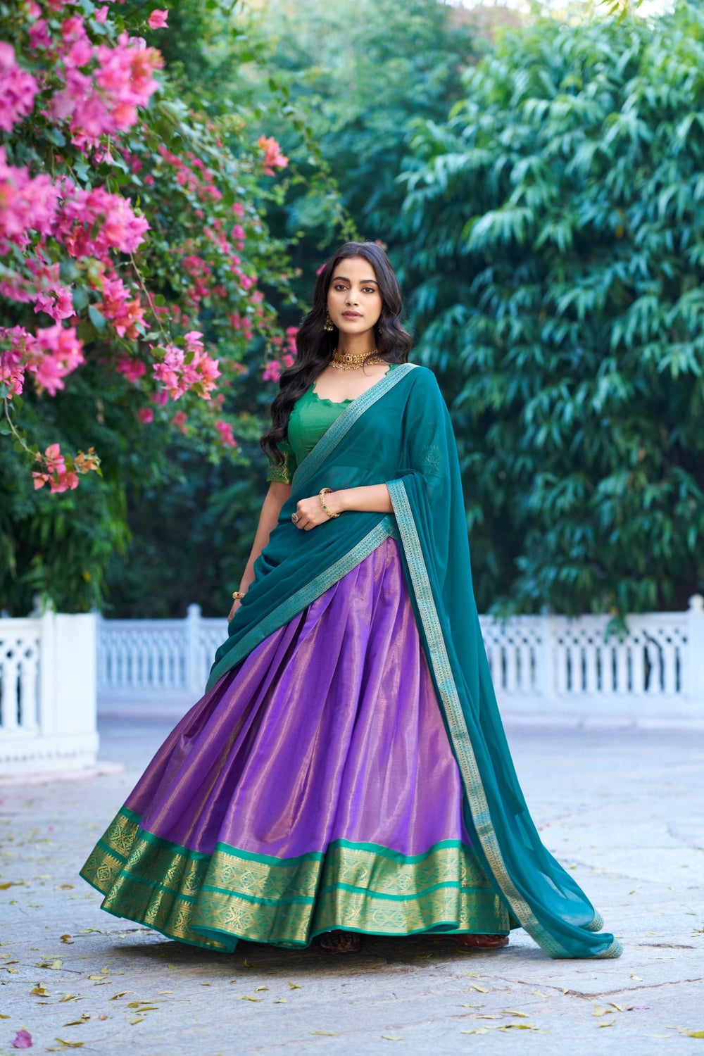 Mustard Trending Kanchipuram Silk Designer Lehenga Choli