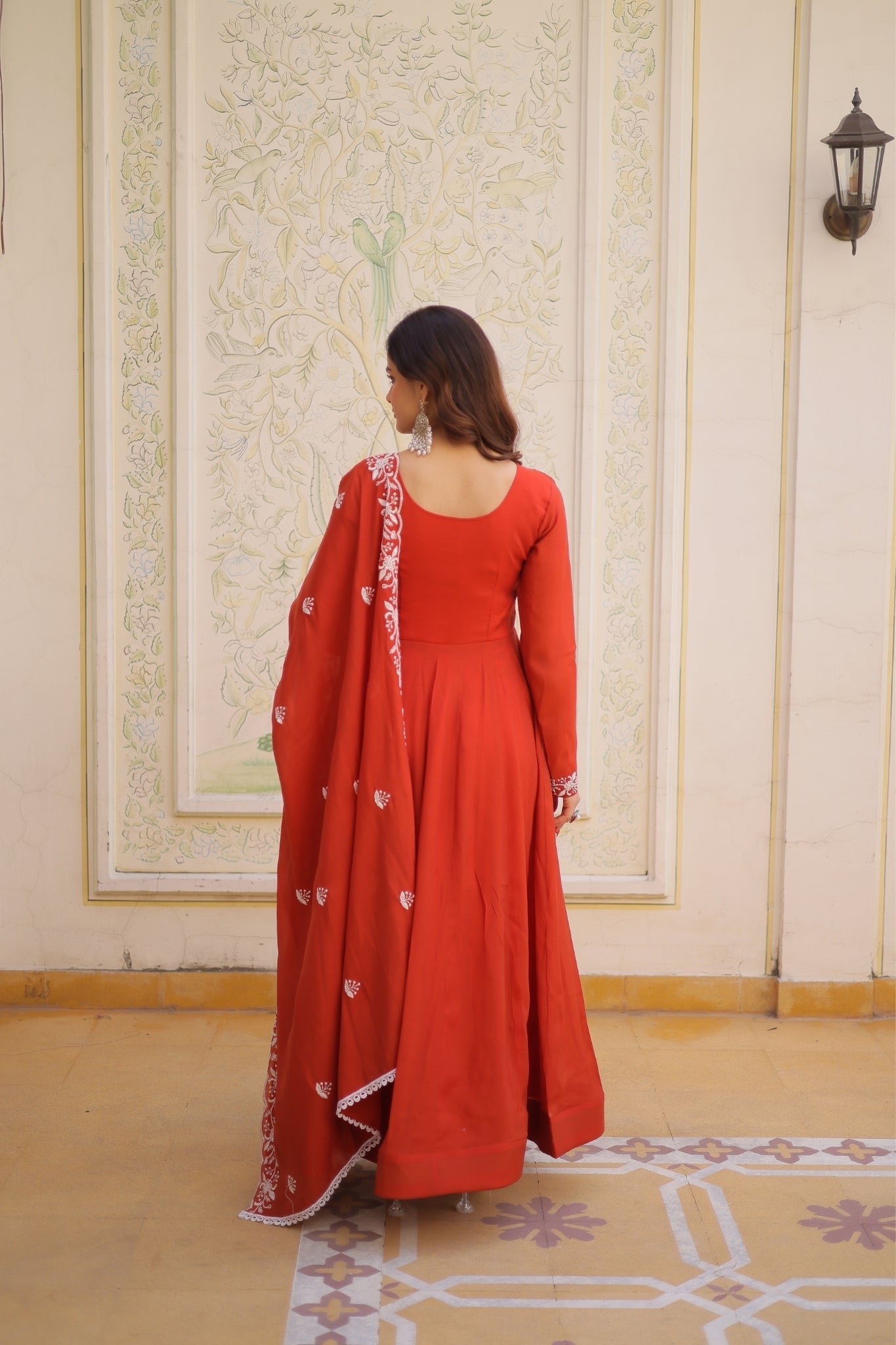 Mal Chanderi Beads Embroidered Anarkali Suit for Women