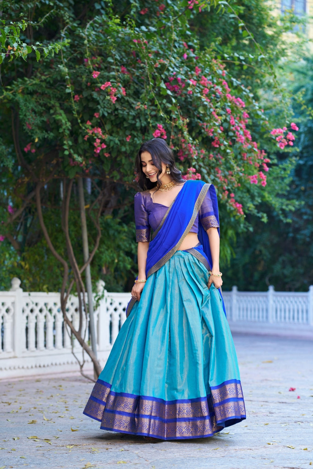 Royal Blue Trending Kanchipuram Silk Designer Lehenga Choli