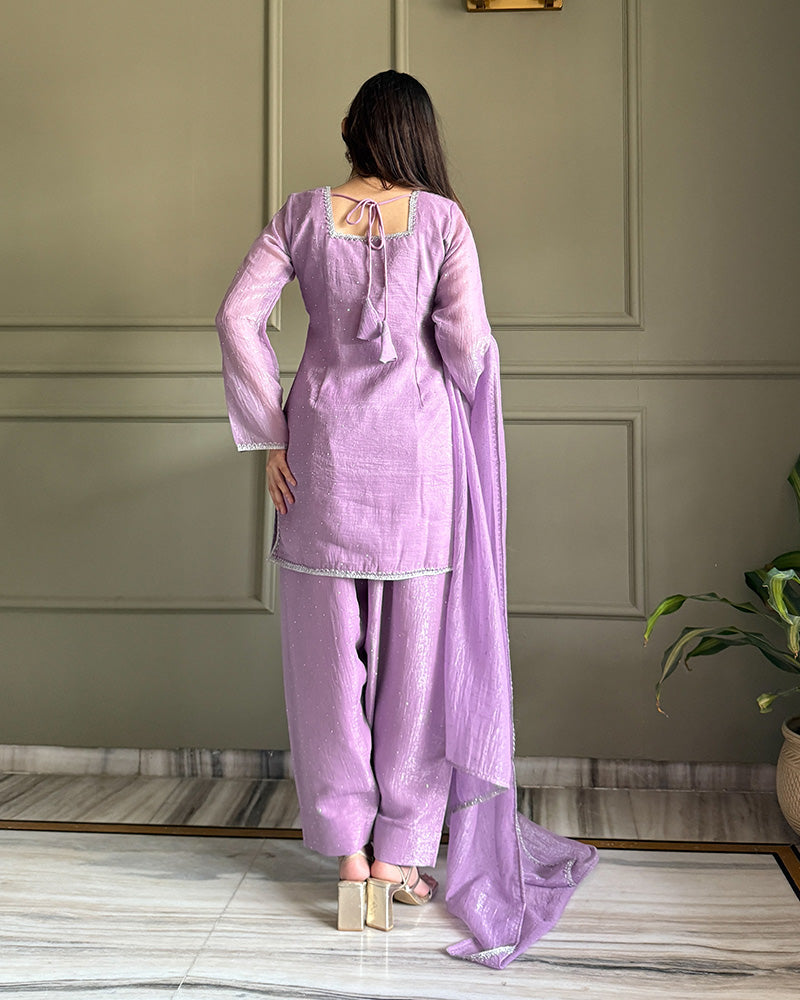 Sophisticated Crunchy Silk Farshi Suit for Women