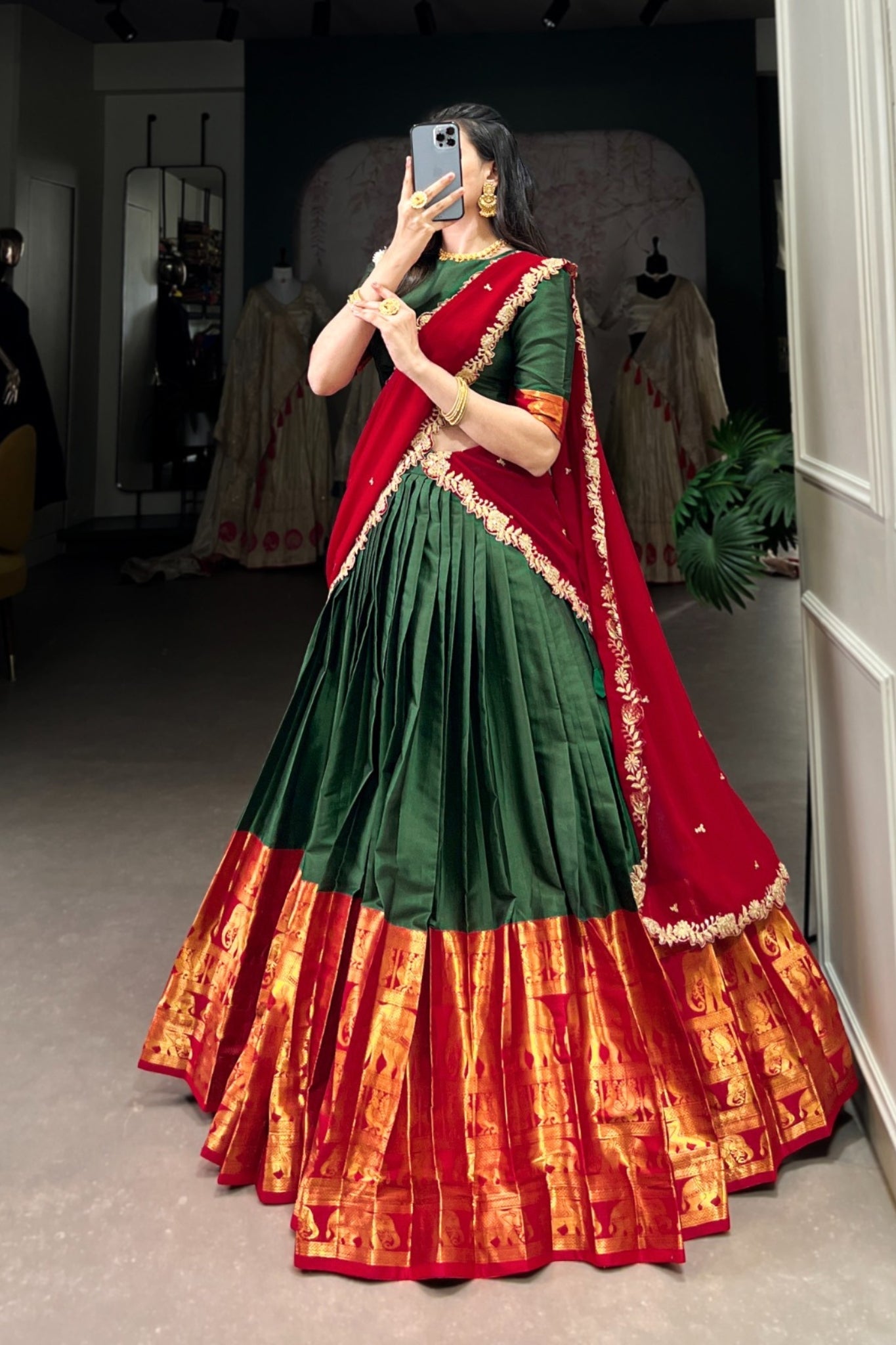 Pink Tarika Narayan Pattu South Indian Lehenga Set