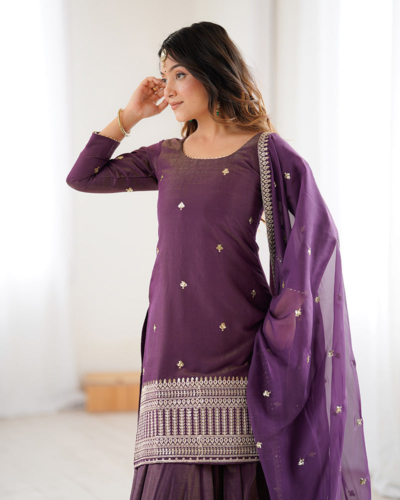 Dusty Mauve Embroidered Wedding Lehenga Choli for Women