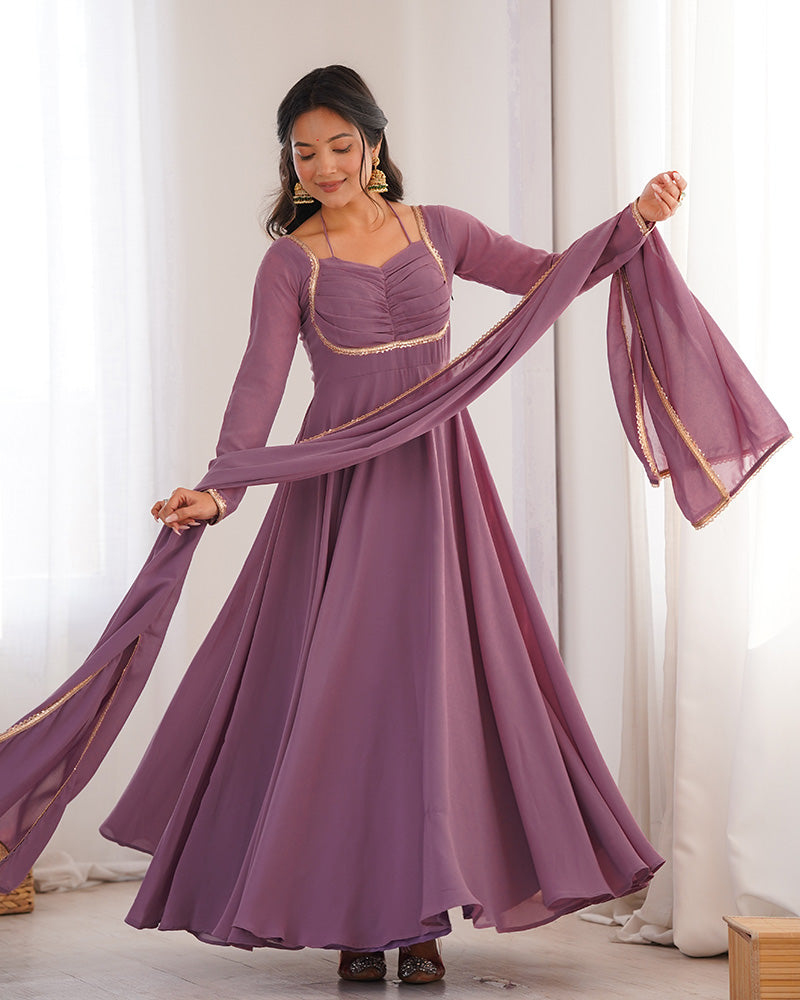 Magnicifent Georgette Anarkali Traditional Indian Gown for Women