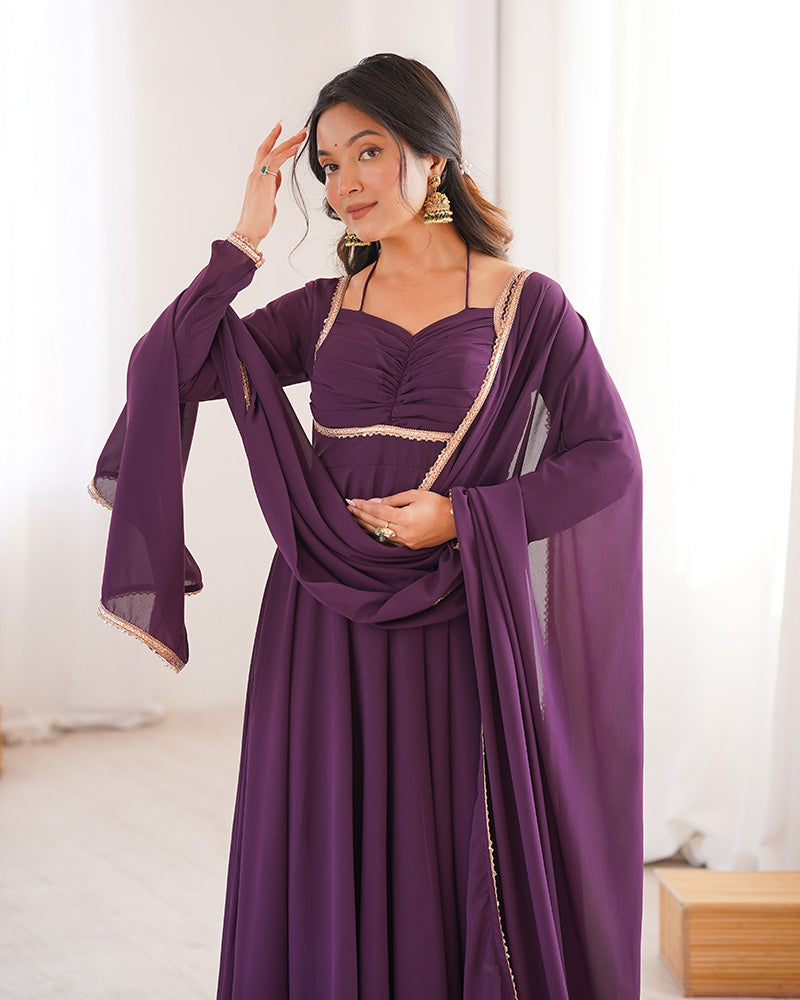Magnicifent Georgette Anarkali Traditional Indian Gown for Women