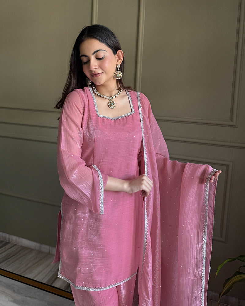 Sophisticated Crunchy Silk Farshi Suit for Women