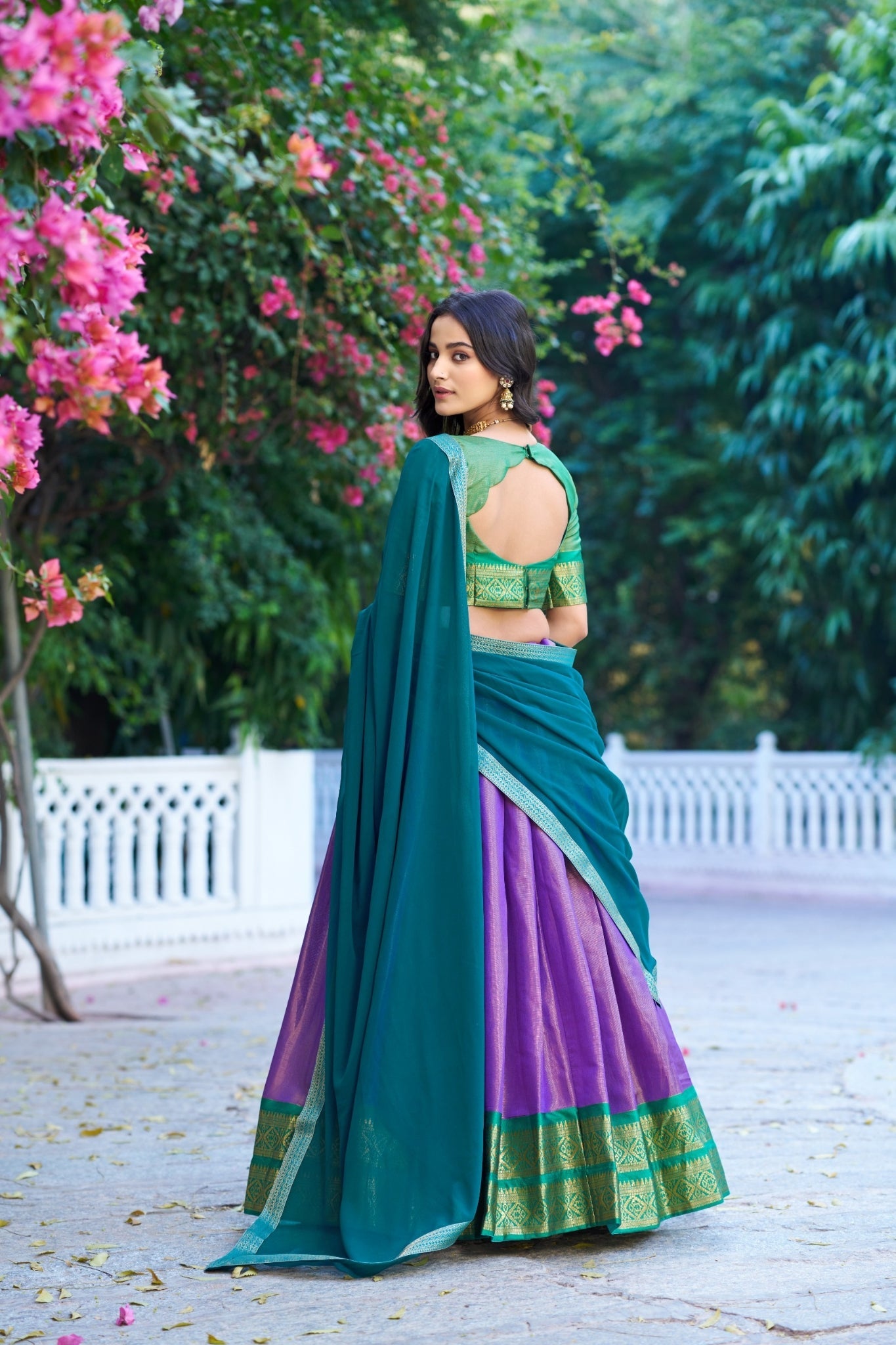Lavender Trending Kanchipuram Silk Designer Lehenga Choli
