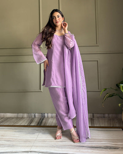Sophisticated Crunchy Silk Farshi Suit for Women