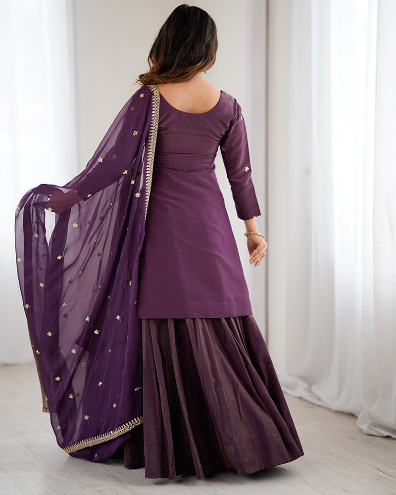 Dusty Mauve Embroidered Wedding Lehenga Choli for Women