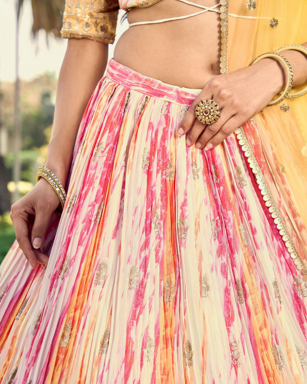 White Chinon Thread Embroidered Festival Wear Lehenga Choli for Women