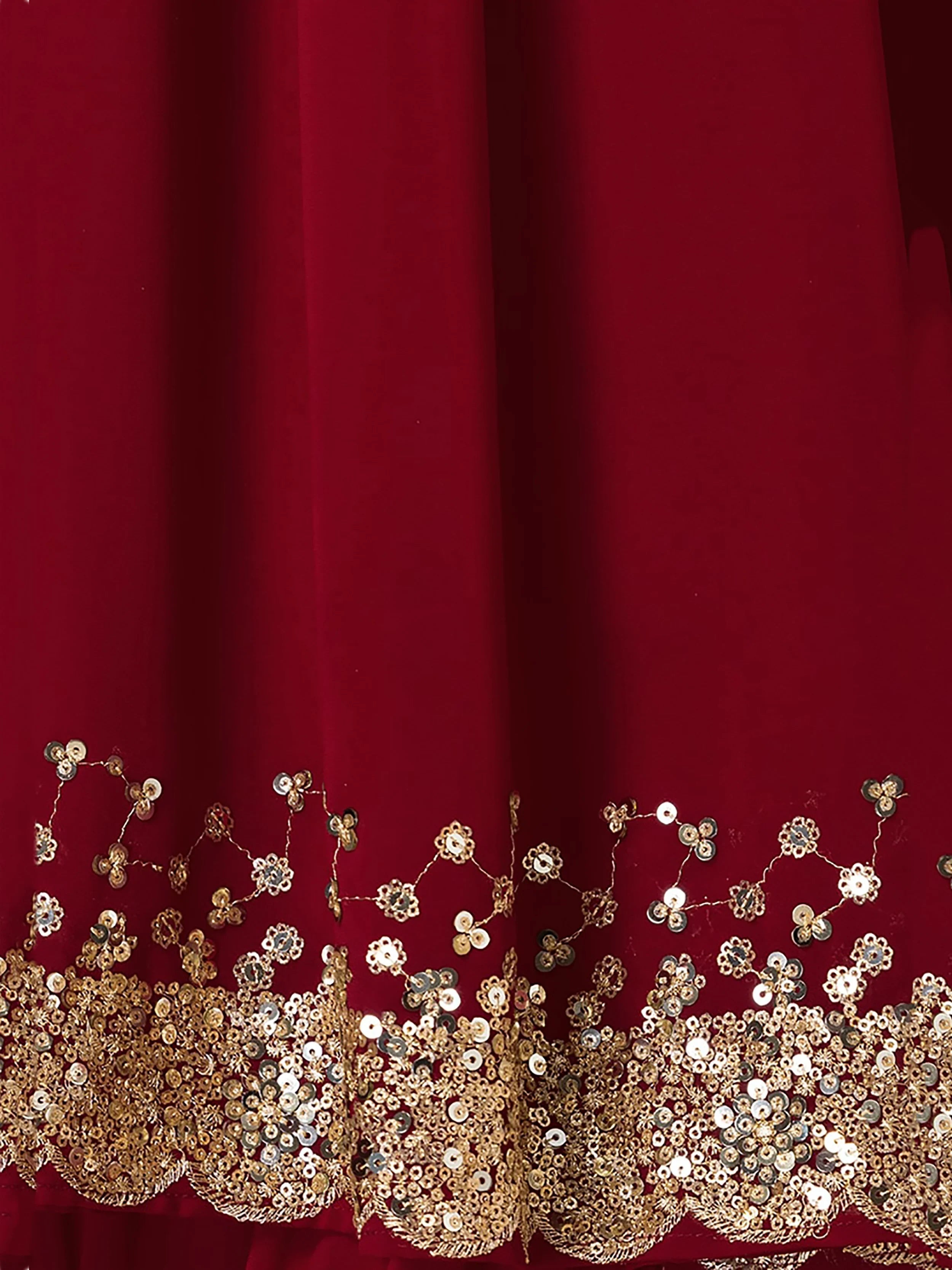 Sequins embroidered georgette lehenga choli for wedding reception and party wear