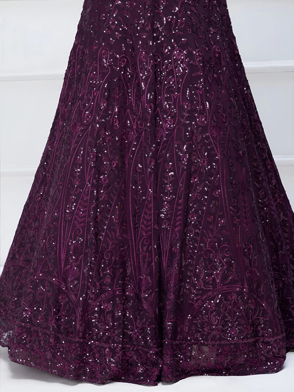 Purple Sequins Georgette Party Lehenga Choli for Women