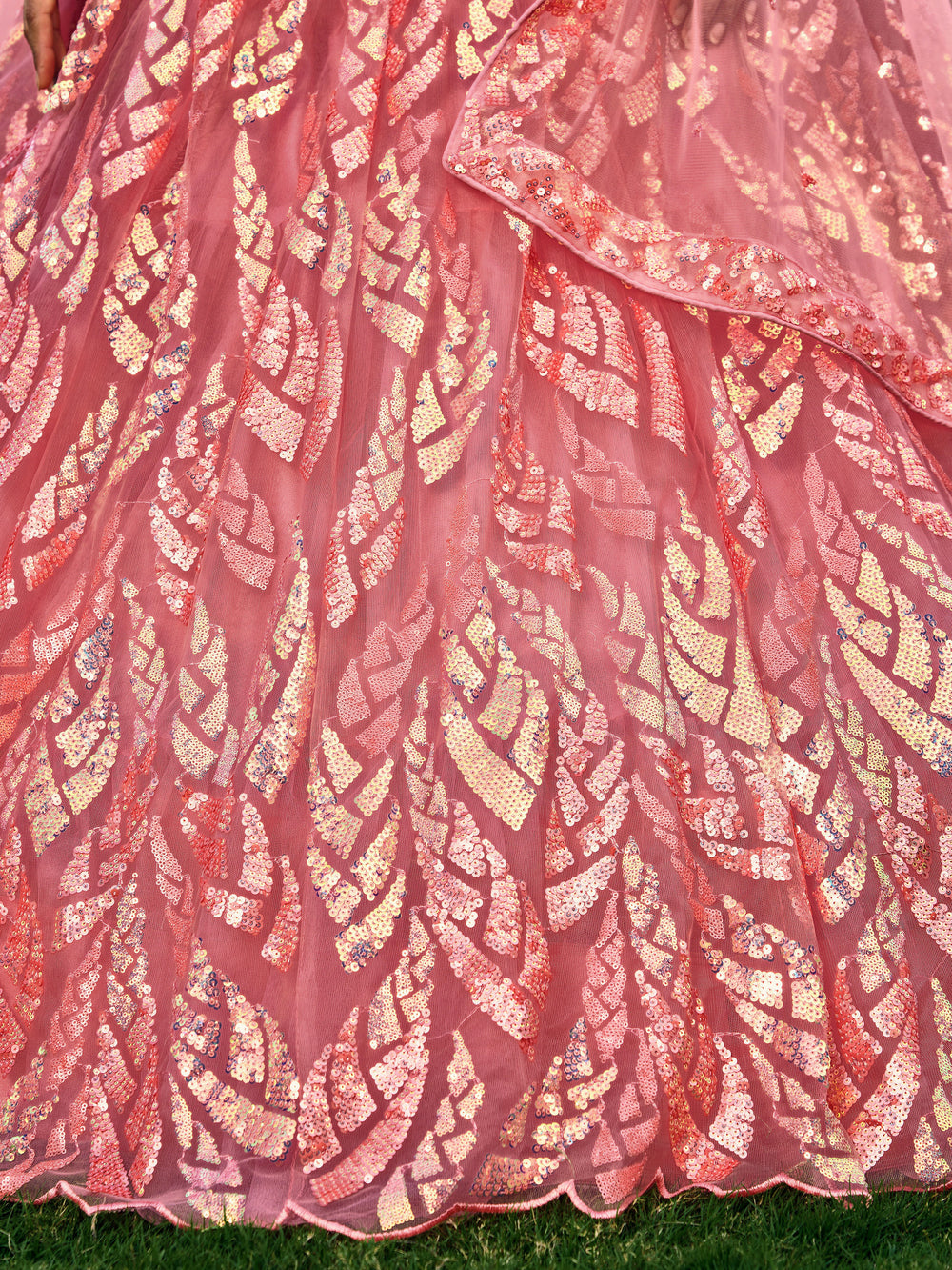 Pink Impressive Sequins Net Function Lehenga Choli with Dupatta for Women