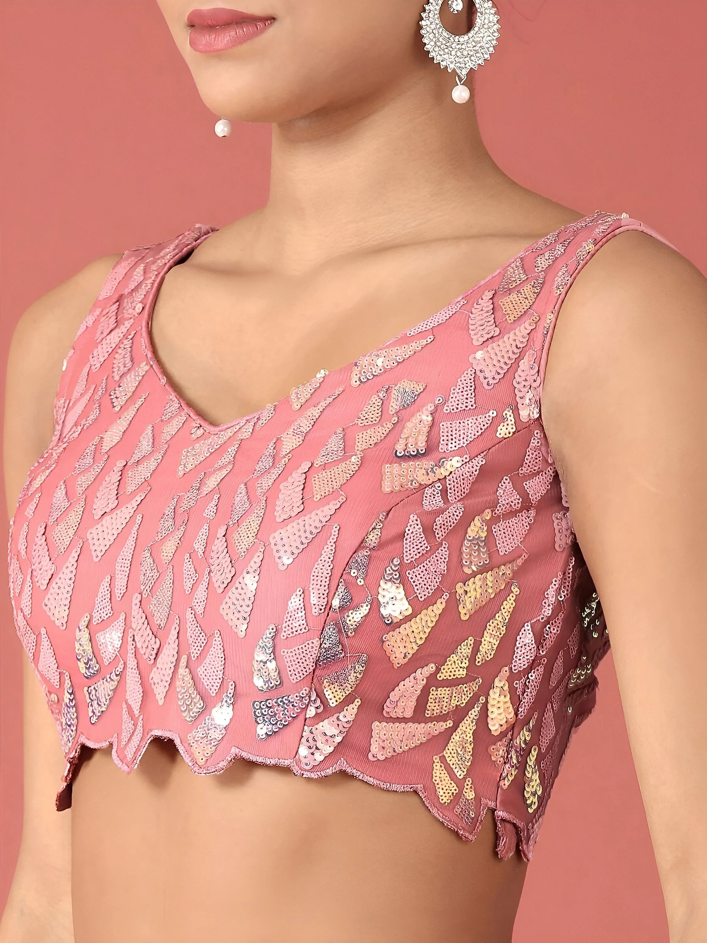 Sequins embellished net lehenga choli with dupatta for wedding and party wear
