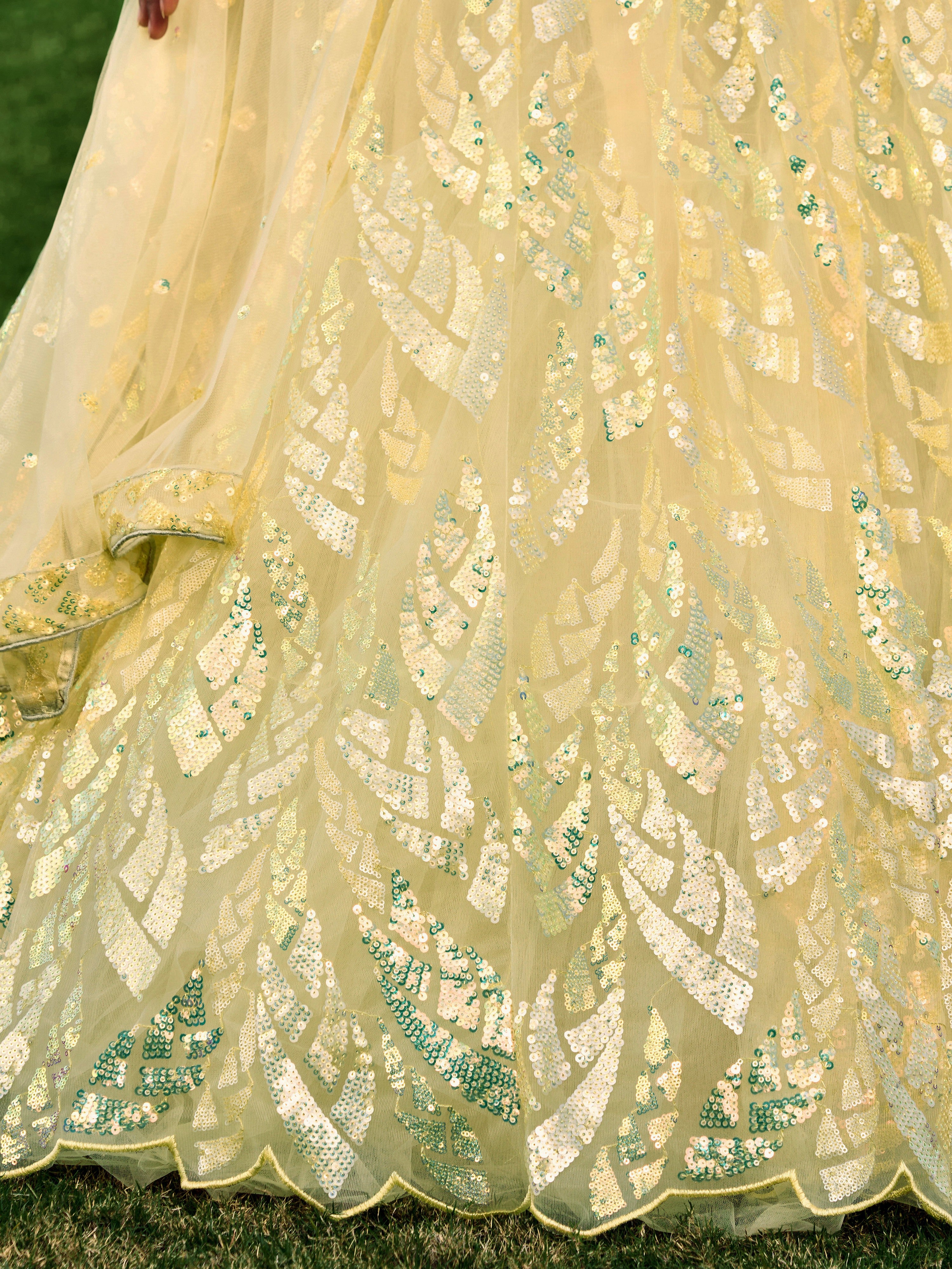 Yellow Impressive Sequins Net Function Lehenga Choli with Dupatta for Women