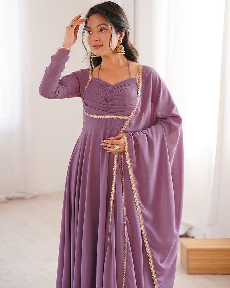 Magnicifent Georgette Anarkali Traditional Indian Gown for Women
