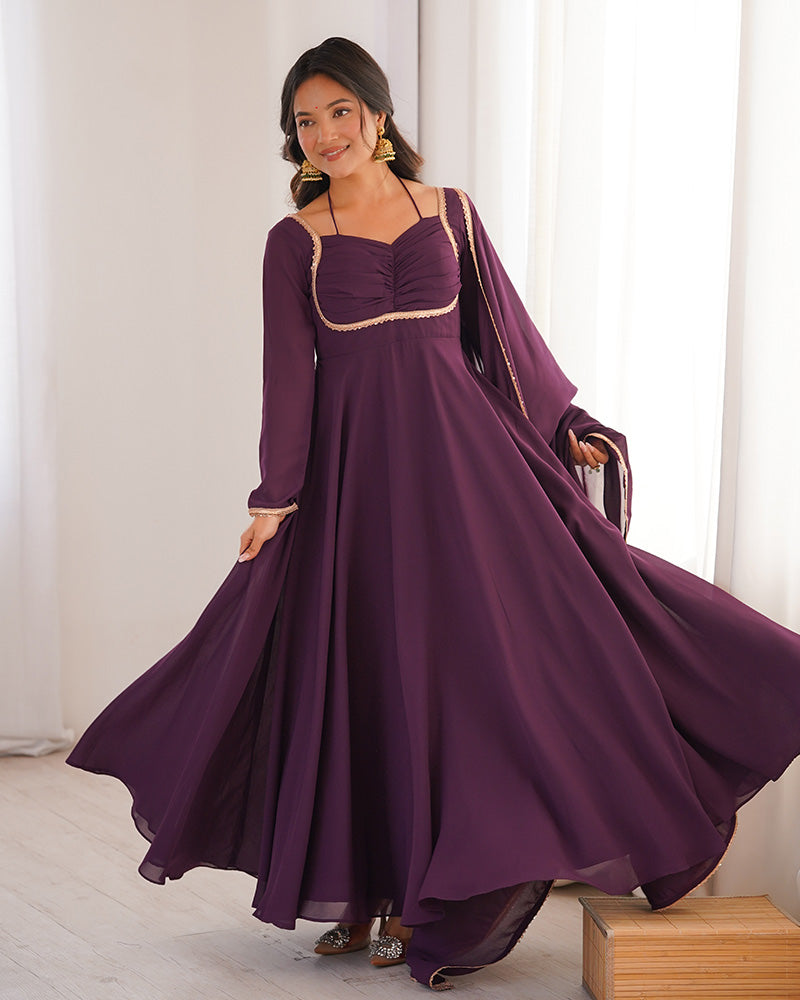 Magnicifent Georgette Anarkali Traditional Indian Gown for Women