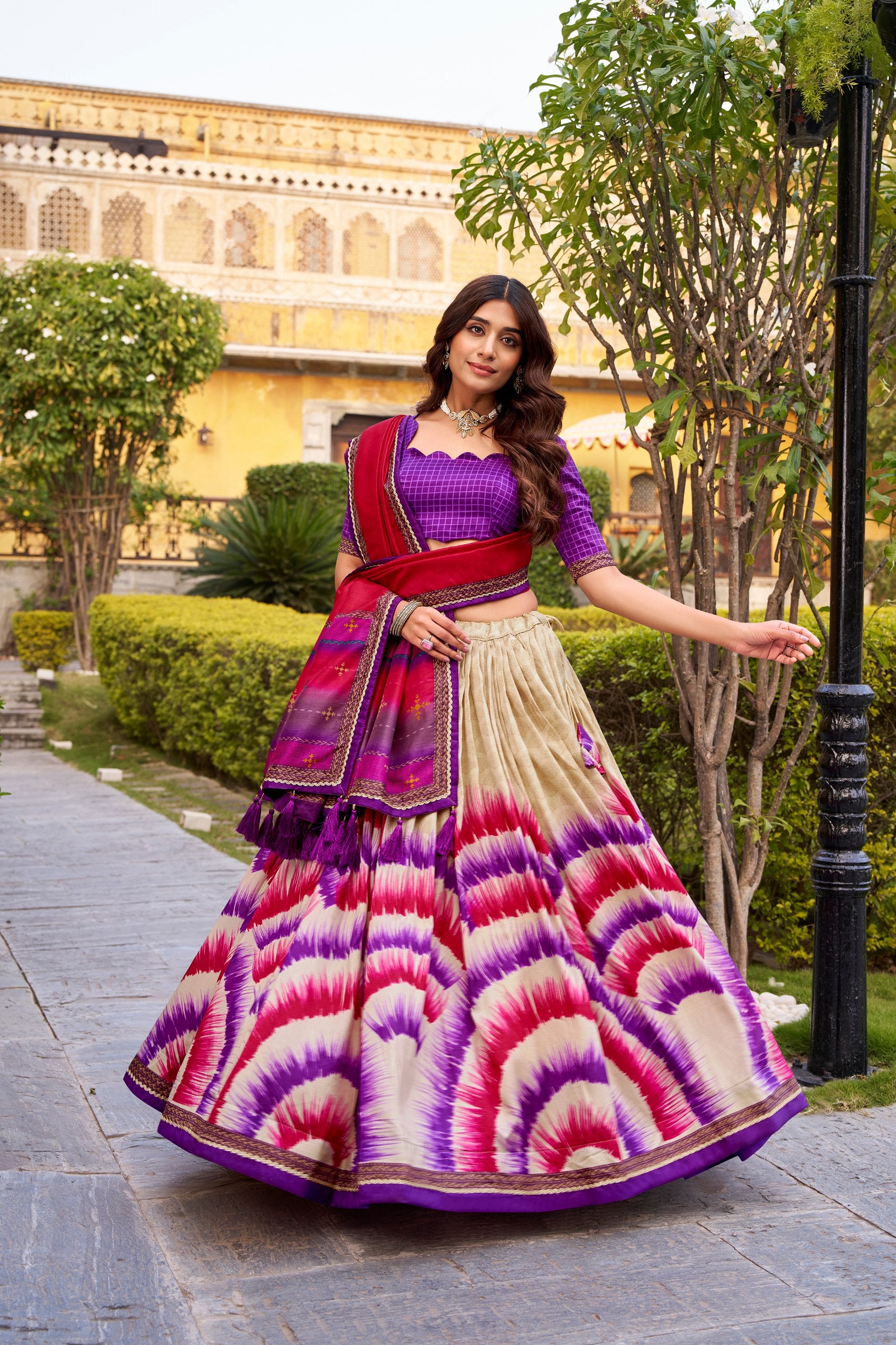 Silk Digital Printed Festive Wear Lehenga Choli for Women