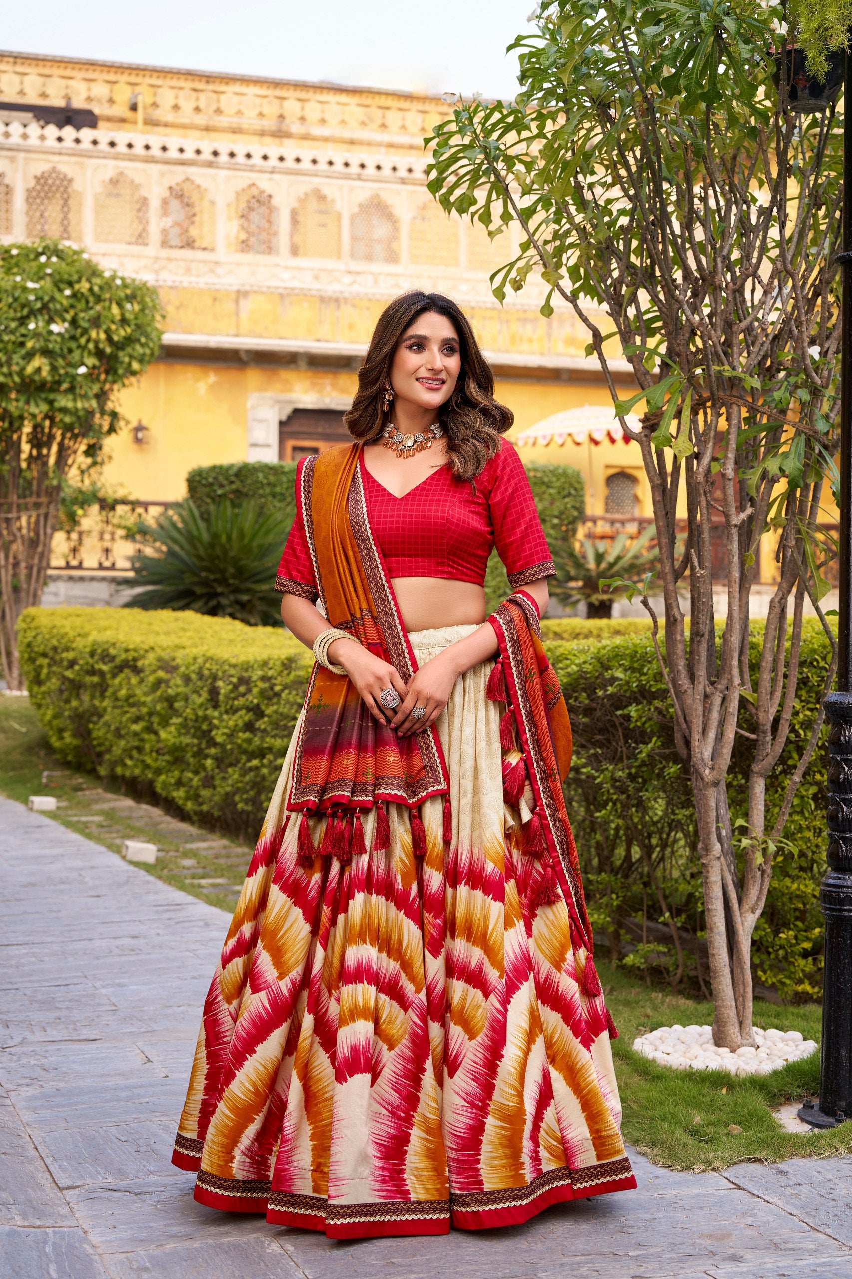 Silk Digital Printed Festive Wear Lehenga Choli for Women