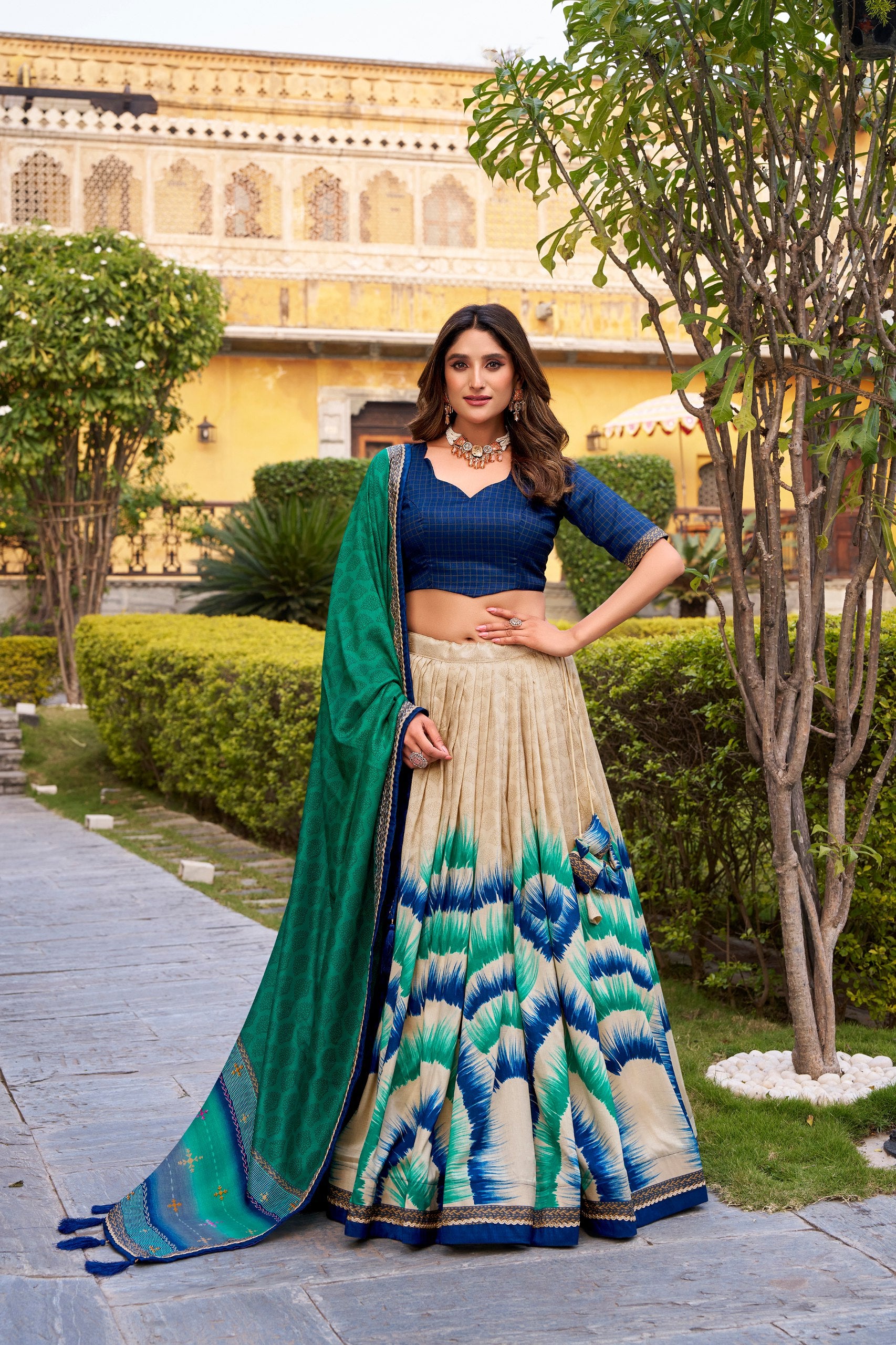 Silk Digital Printed Festive Wear Lehenga Choli for Women