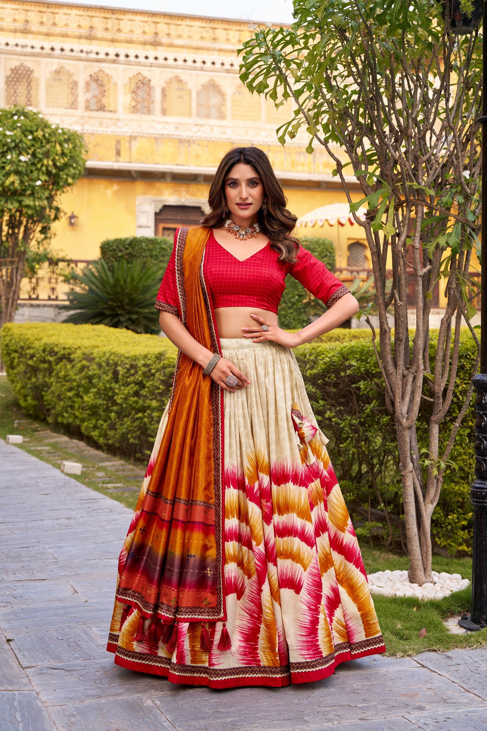 Silk Digital Printed Festive Wear Lehenga Choli for Women