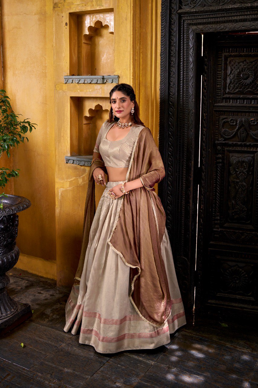 Silk Zari Weaving Half Saree Lehenga Choli
