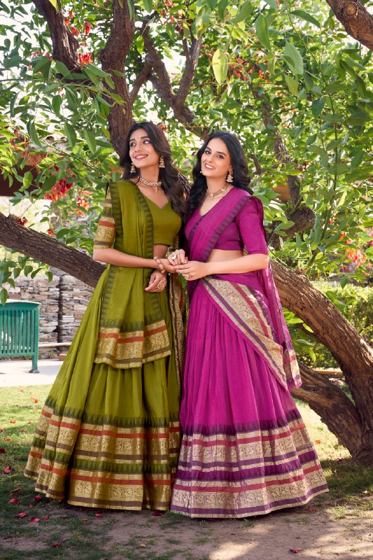 Chanderi Silk Zari Weaving Lehenga Choli