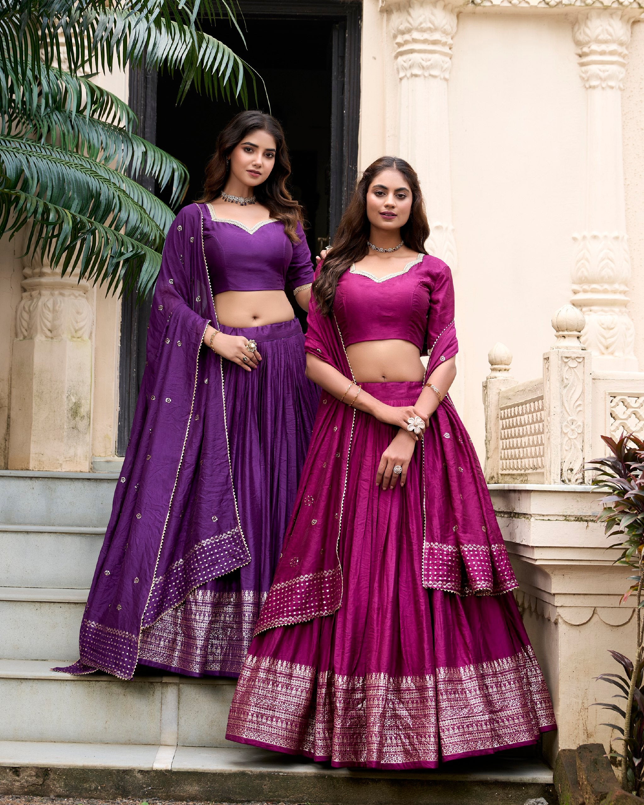 Chanderi Silk Zari Weaving Lehenga With Blouse