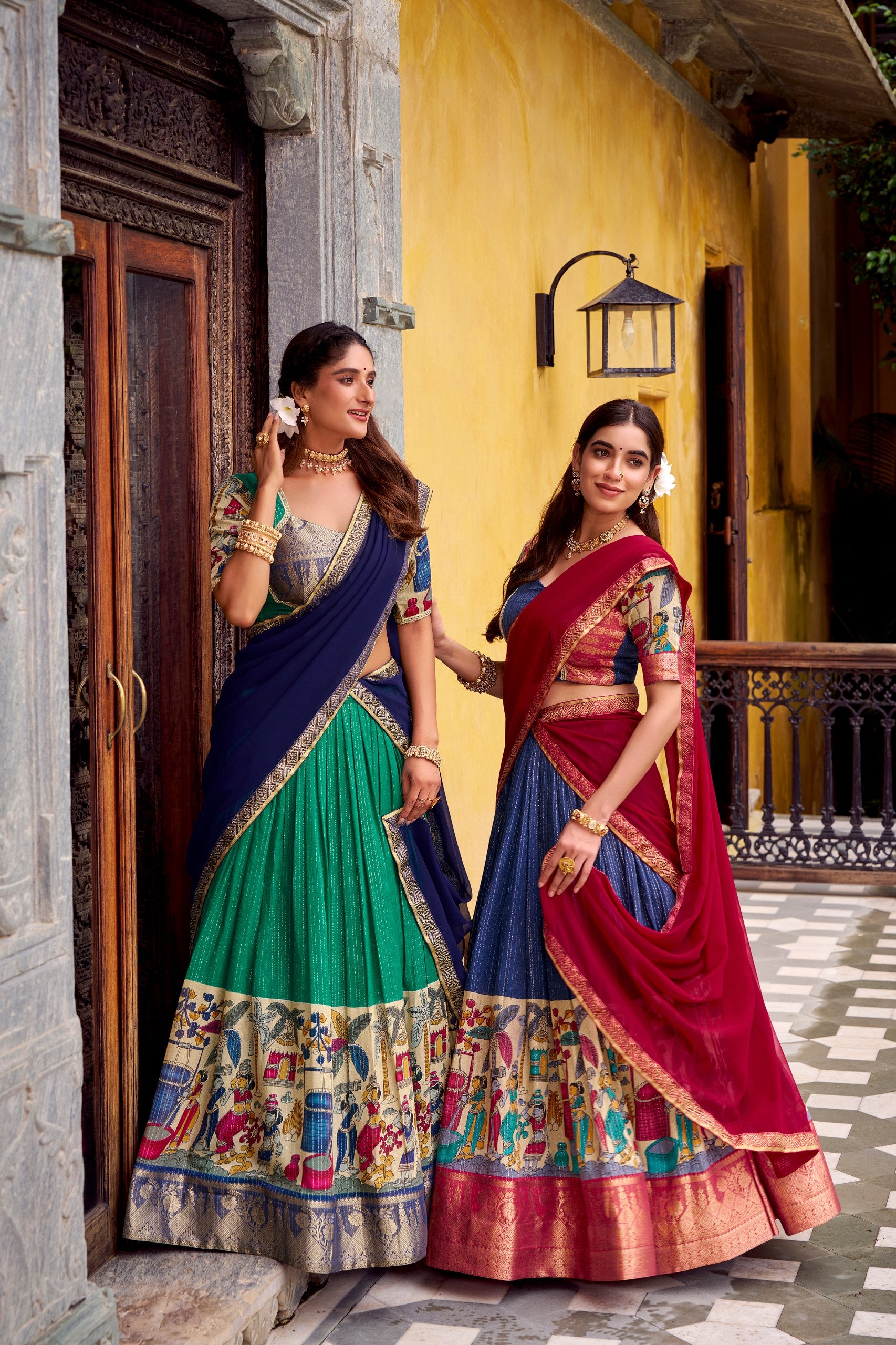 Zari Weaving Festival Half Saree Lehenga